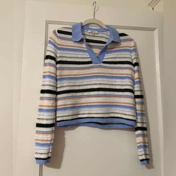 Madewell Textural-Stitch Johnny Collar Sweater - Picture 4 of 7